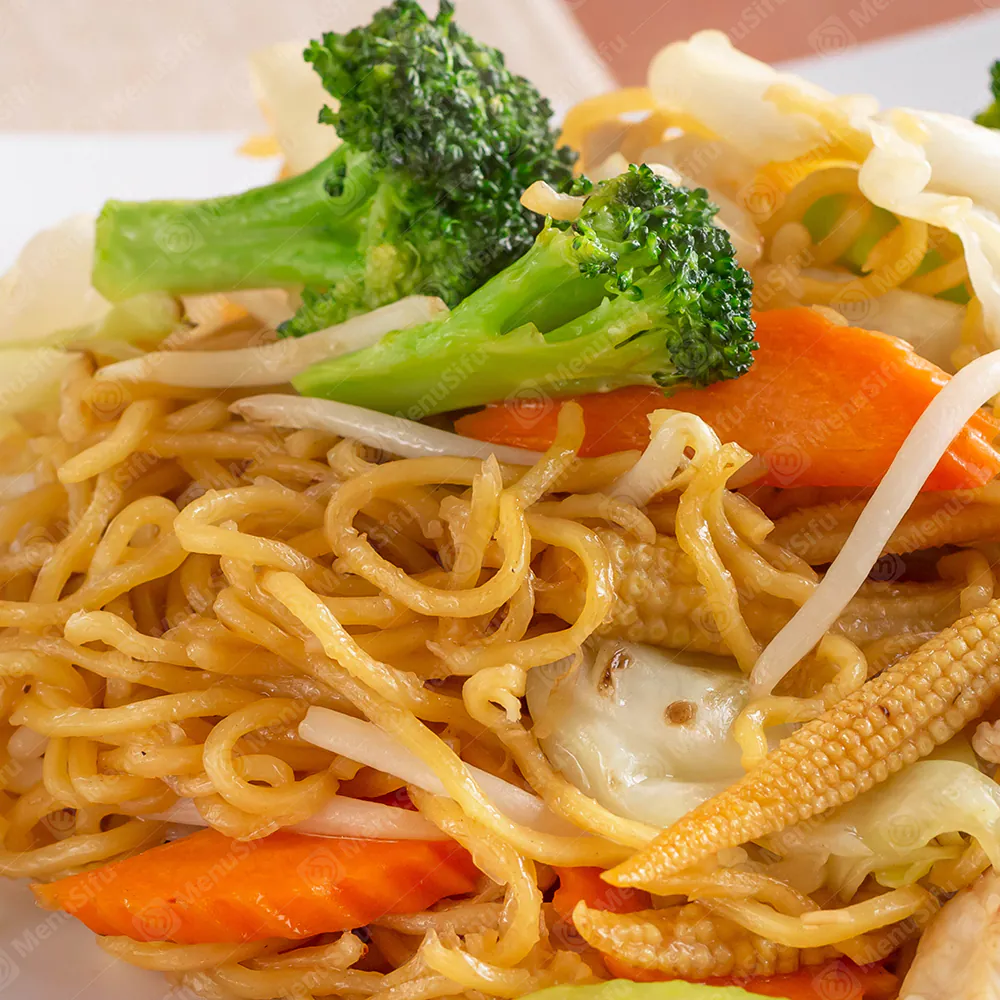 Stir-fried lo mein noodles with mixed fresh vegetables at China Wok, a Chinese Restaurant in Marion