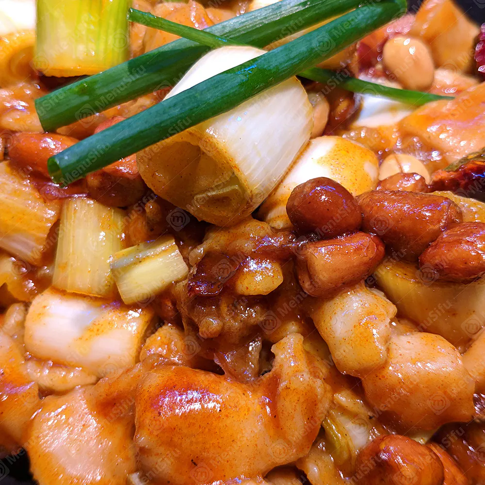 Spicy stir-fried chicken with peanuts, scallions & savory sauce at China Wok, a Chinese Restaurant in Marion